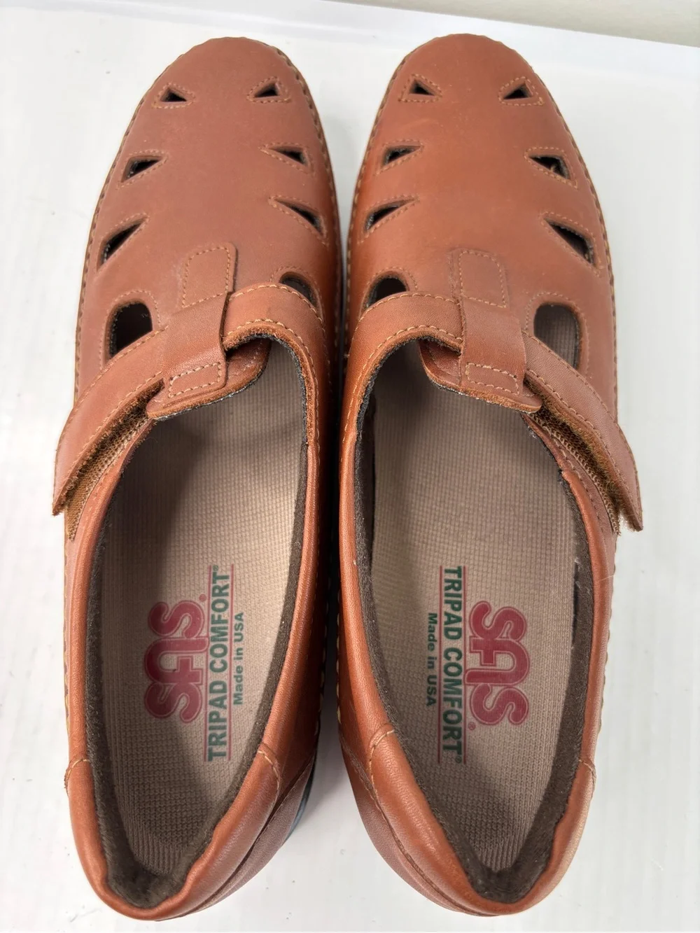 SAS Roamer Tripad Comfort Mary Jane Womens Shoe Sz 9 SLIM Brown Leather T Strap